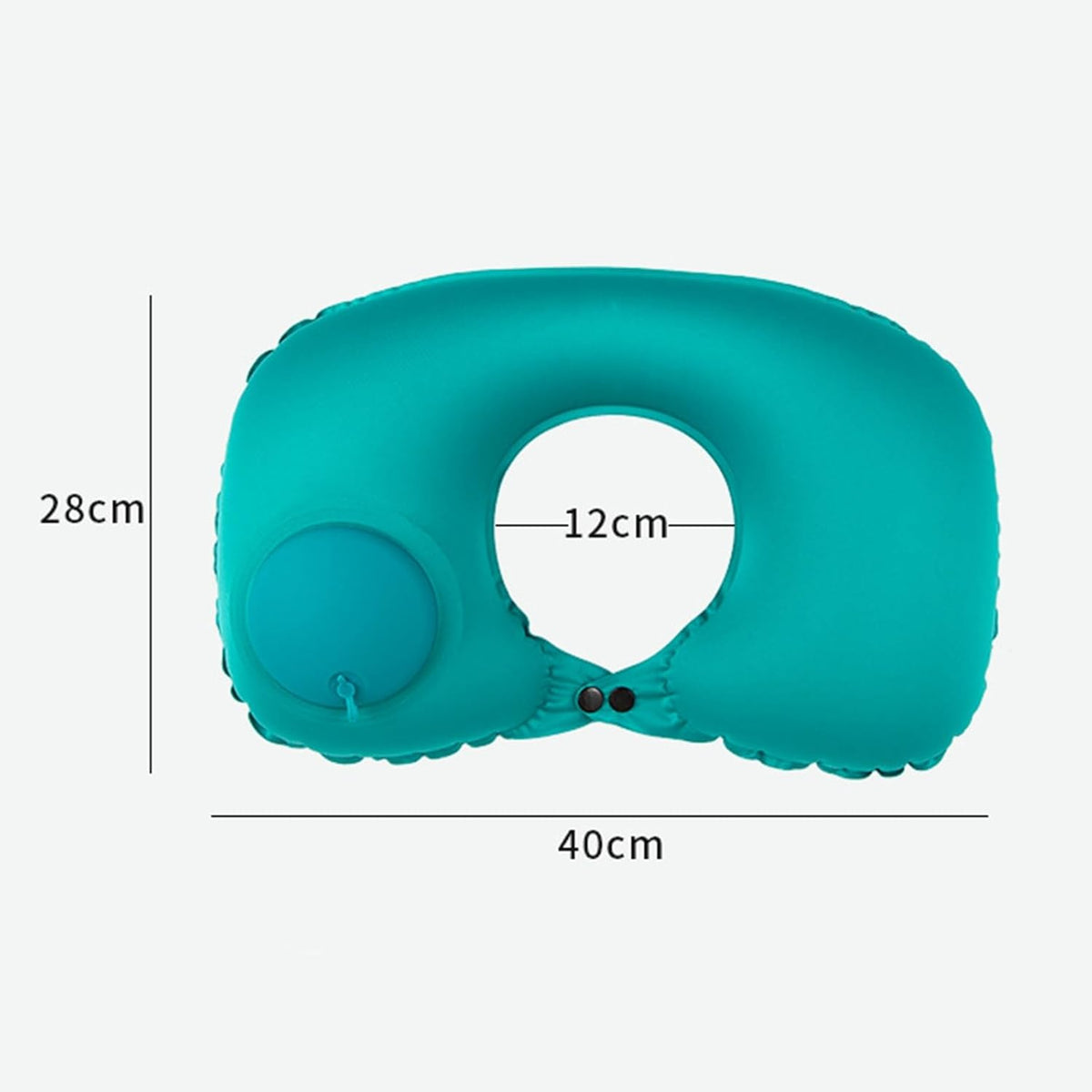 Inflatable Neck Travel Pillow with Built-In Hand Pump for Airplane, Car & Train Trips | Waterproof Ergonomic Support | Compact Portable Desi