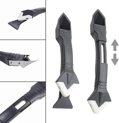 Silicone Caulk Finishing Tool Kit 3-in-1 Scraper Smoother Remover for Bathroom Kitchen Tile Grout Sealing Corner Edge Cleanup Home Repair