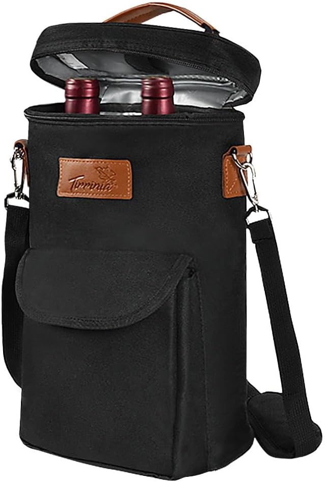 Sac de transport isotherme pour vin avec design rembourré | Glacière étanche pour voyages et fêtes