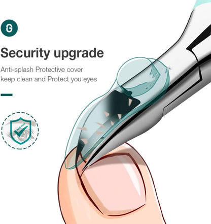 Heavy-Duty Nail Clippers for Thick Nails with Angled Blade & Debris Guard – Stainless Steel Foot Care Tool