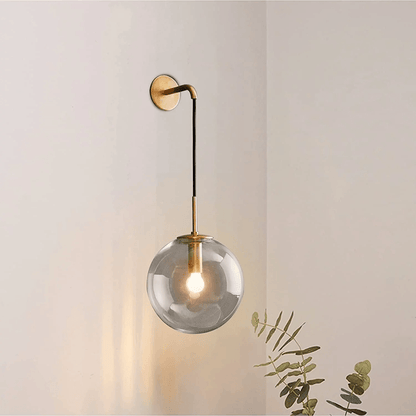 Glass Cylinder Wall Light Fixture Black or Gold Finish for Hallway Bedroom Living Room Entryway Contemporary Indoor Lighting