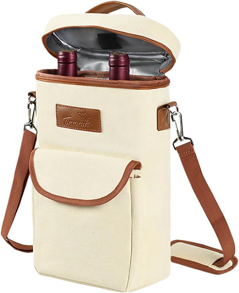 Sac de transport isotherme pour vin avec design rembourré | Glacière étanche pour voyages et fêtes