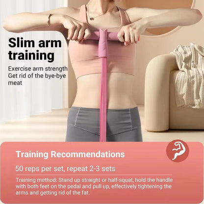 Resistance Band Trainer with Foot Pedals for Full Body Workout Home Gym Exercise Equipment Portable Fitness Toning Legs Arms Core Yoga Pilat
