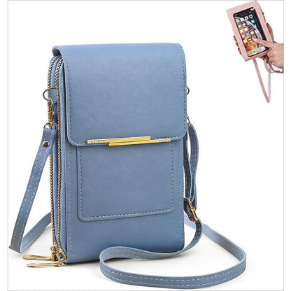 Touchscreen Crossbody Phone Wallet with RFID Blocking for Cards & Cash – Waterproof PU Leather Mini Purse Holds 6.7 in Smartphones