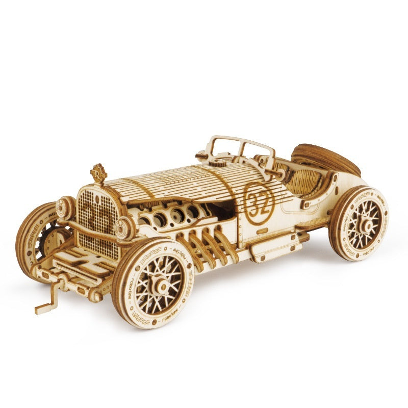 3D Timber Assembly Kit Interlocking Brain Teaser for Adults Desktop Display Model Collectible Hobbyist Project Vehicle Locomotive Automobile