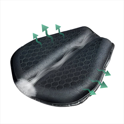 Ergonomic Gel Cushion Pad for Motorcycle Seats with Shock-Absorbing Honeycomb Design for Touring Cruiser Sport Bikes Road Trips Riders