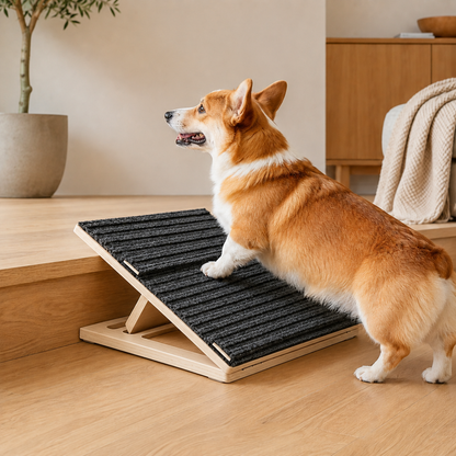 Ortekor Foldable Wooden Dog Stairs for Small Dogs - Non-Slip Pet Ramp for Sofa, Bed & Indoor Steps
