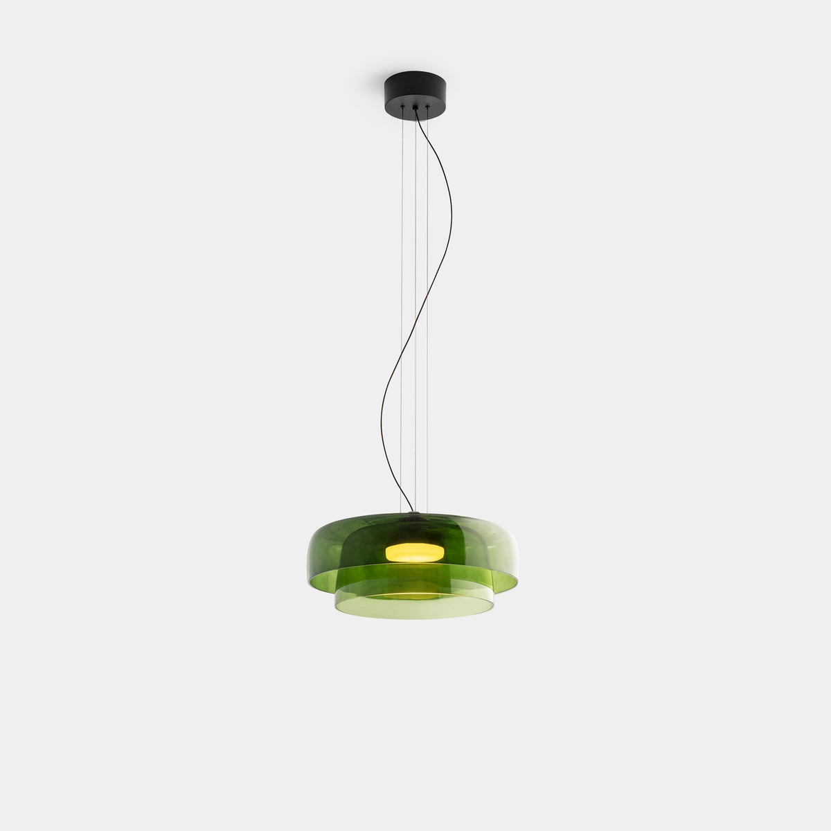 Layered Glass Hanging Light 16.5 in Orange for Kitchen Island & Dining Table – Adjustable Cord Suspension Fixture LED Included Modern Scandi