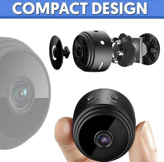 Wireless Mini Security Camera HD 1080P Indoor Home Monitoring System with Night Vision 150-Degree Wide Angle View Rechargeable WiFi Surveill