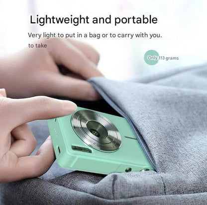 Compact Digital Camera 1080p Video HD Photos Retro-Inspired Point-and-Shoot with Auto Brightness Instant Playback for Travel Parties