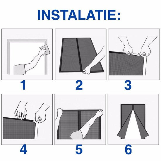 Magnetic Mesh Screen Door Self-Closing Hands-Free Entry Insect Protection Summer Ventilation Black White 31-47 in Patio Balcony RV Home