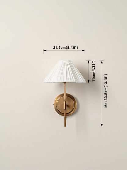 Applique murale en tissu avec abat-jour festonné, douille G9, structure en métal doré de 21,6 cm, luminaire de chevet, éclairage d'accentuation moderne pour entrée d'appartement