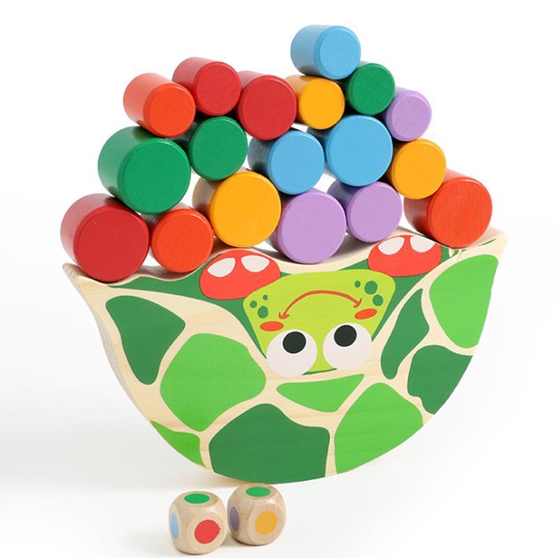Jeu d'empilage de tortues pour tout-petits – Blocs d'équilibre en bois pour la coordination œil-main et la motricité fine, 3 ans et plus