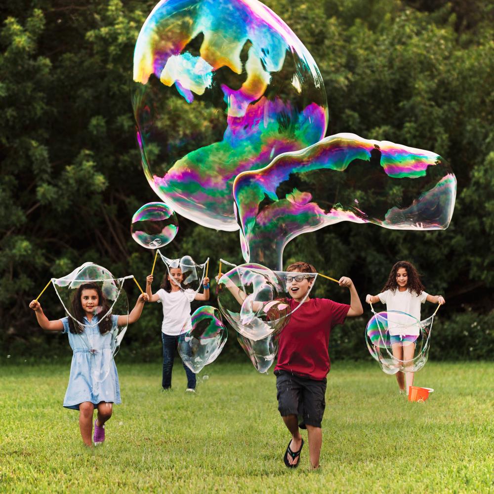 Grand kit de bulles pour enfants – Solution à bulles amusante
