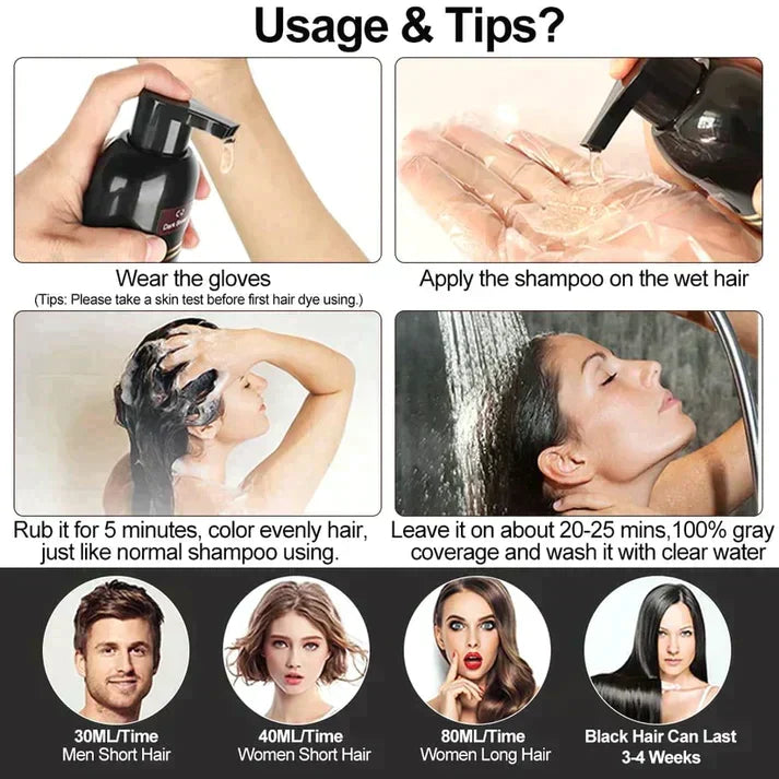 Herb-Infused Gray Coverage Shampoo – Natural Color Deposit, Gentle Daily Use, Ammonia-Free Formula
