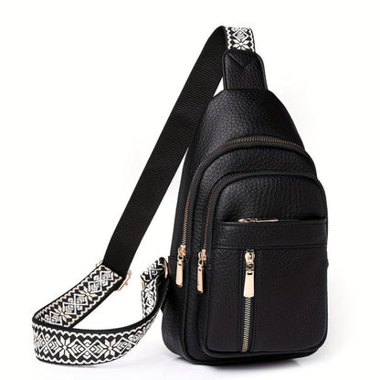 Leather Crossbody Sling Bag with Multiple Compartments for Men & Women – Adjustable Chest Pack for Everyday Carry & Active Lifestyle