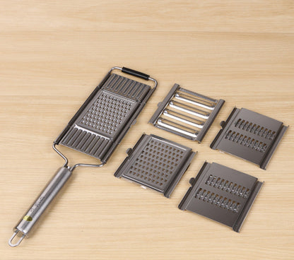 Handheld Vegetable Grater Stainless Steel 4-Piece Kitchen Slicer Set for Cheese Carrots Potatoes Zucchini Prep Tool for Home Cooking