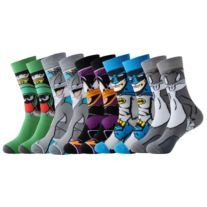 Unisex Ankle Socks 20-Pack Polyester Spandex Blend Multicolor Cartoon Designs Low-Cut Athletic Crew for Sneakers Running Daily Wear Men Wome