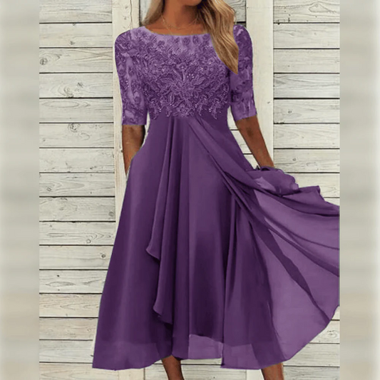 Robe de cérémonie polyvalente pour femme – Design élégant à manches longues pour mariages, soirées et événements, disponible en plusieurs coloris