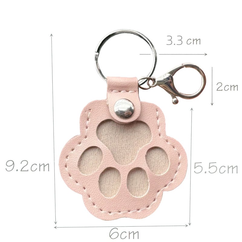 Pet Memorial Keychain with Hidden Keepsake Chamber – Leather Paw Print Charm for Dog & Cat Lovers