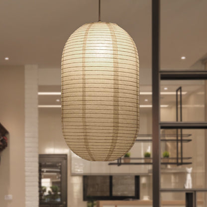 Japanese Paper Lantern Pendant Light White Round Ceiling Fixture for Dining Room Bedroom Kitchen Island Hanging Lamp E26 Base Modern Asian