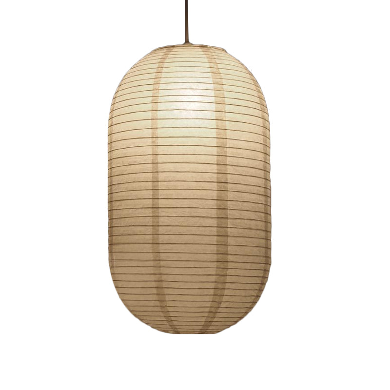 Japanese Paper Lantern Pendant Light White Round Ceiling Fixture for Dining Room Bedroom Kitchen Island Hanging Lamp E26 Base Modern Asian