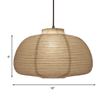 Japanese Paper Lantern Pendant Light White Round Ceiling Fixture for Dining Room Bedroom Kitchen Island Hanging Lamp E26 Base Modern Asian