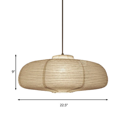 Japanese Paper Lantern Pendant Light White Round Ceiling Fixture for Dining Room Bedroom Kitchen Island Hanging Lamp E26 Base Modern Asian