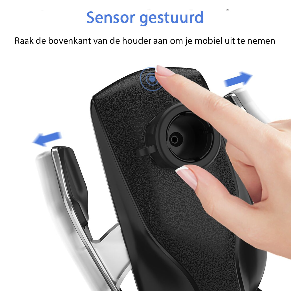 Support de téléphone à fixation automatique avec charge sans fil pour grille d'aération de voiture - capteur infrarouge, rotation à 360°, support à charge rapide Qi