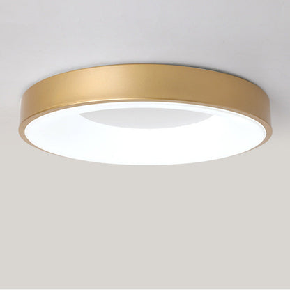 Round Flush Mount LED Fixture Iron Acrylic Low Profile for Bedroom Hallway Living Room Kitchen Dining Room Modern Minimalist Slim Design