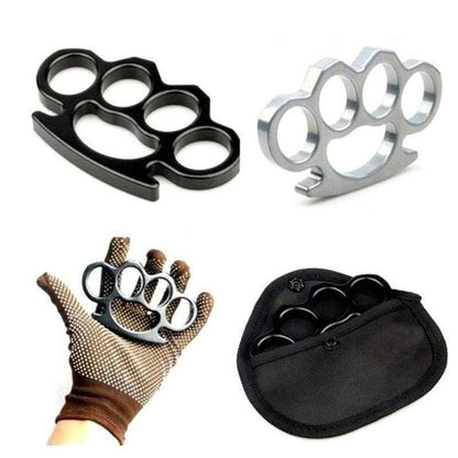Aluminum Self-Defense Knuckle Ring for Emergency Protection and Personal Safety Training