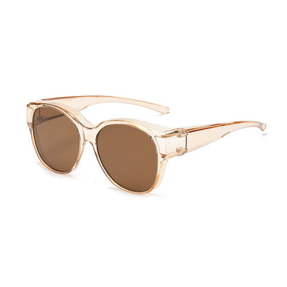 Polarized Over-Prescription-Glasses Sunglasses UV400 Cat-Eye Wraparound Shades for Eyeglass Wearers Driving Outdoor Sports Women Men