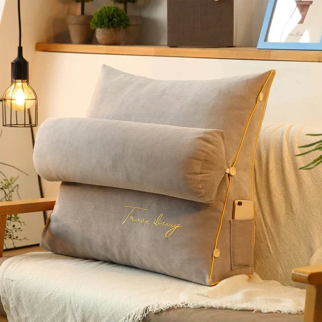 Coussin compensé pour lit avec soutien cervical réglable – 45,7 x 45,7 x 20,3 cm, coussin de dossier en élasthanne, oreiller de lecture ergonomique pour regarder la télévision sur canapé ou au lit