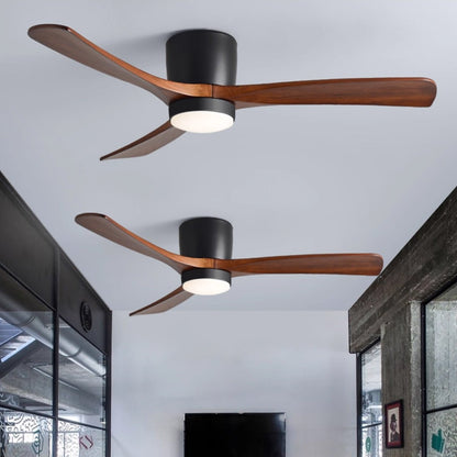 Sycamore Wood Ceiling Fan with LED Light – Whisper-Quiet 6-Speed DC Motor, Reversible Airflow, Remote Control, 42/48/52 Inch