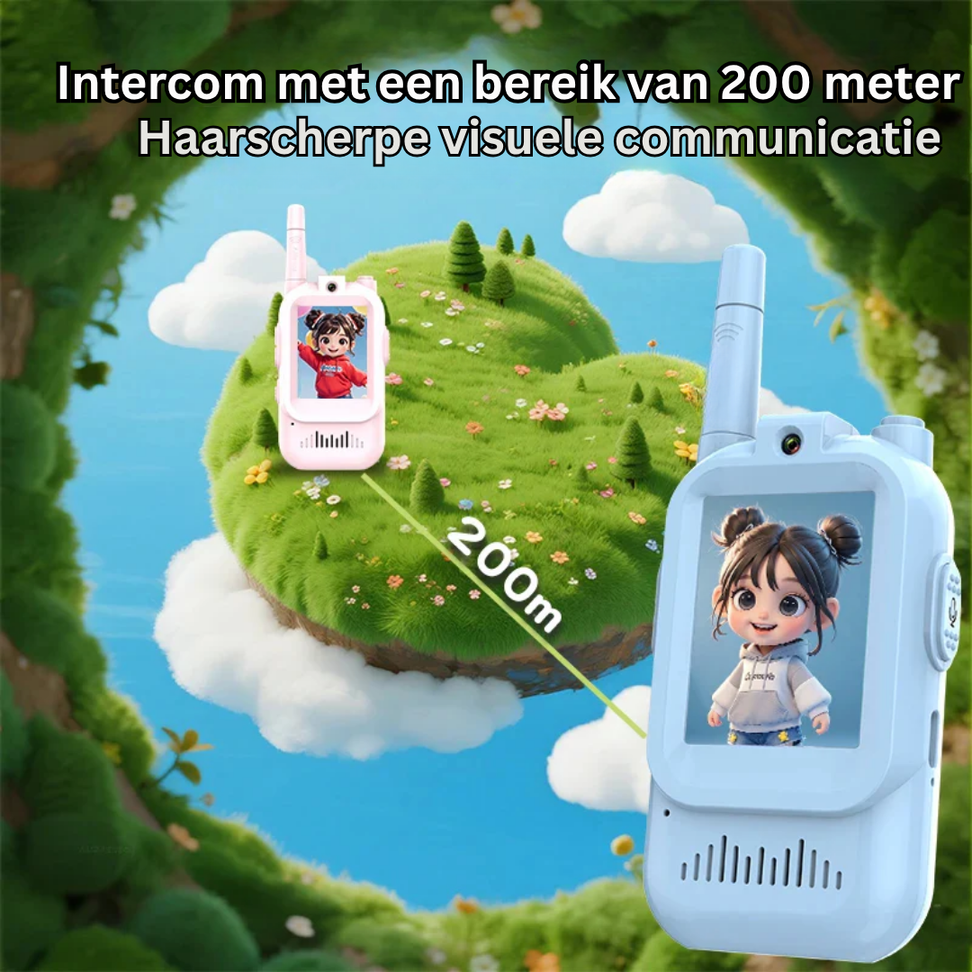 Two-Way Video Walkie Talkie Set for Kids with Voice Changer & Live Screen – Indoor Outdoor Play Radio Communicators for Children Ages 3-12