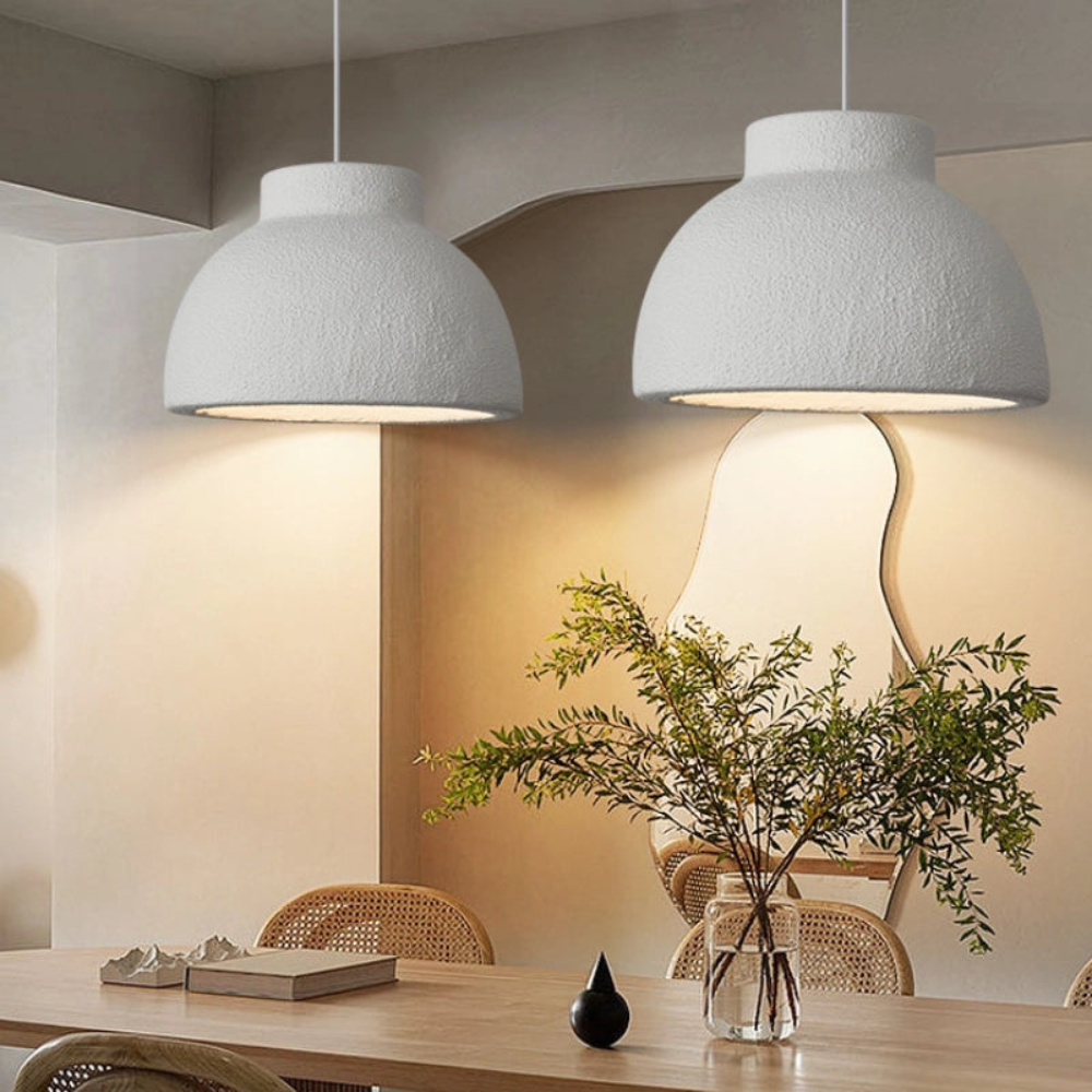 Plafonnier dôme 15 ou 23 pouces avec abat-jour en polystyrène blanc pour salle à manger, îlot de cuisine, chambre à coucher, cordon réglable, culot E26, mini moderne