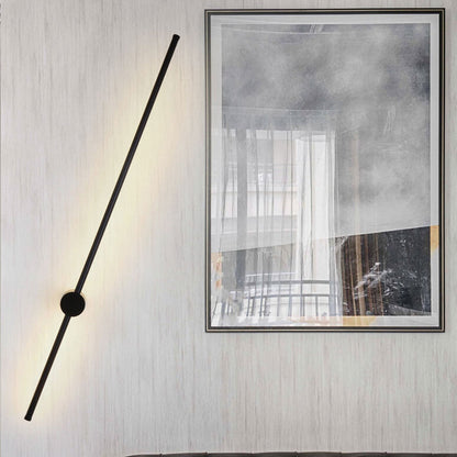 Hardwired LED Sconce Black Aluminum 24 in Contemporary Hallway Bedroom Office Reading Light 600 Lumens Warm White Neutral Dimmable Modern Fi