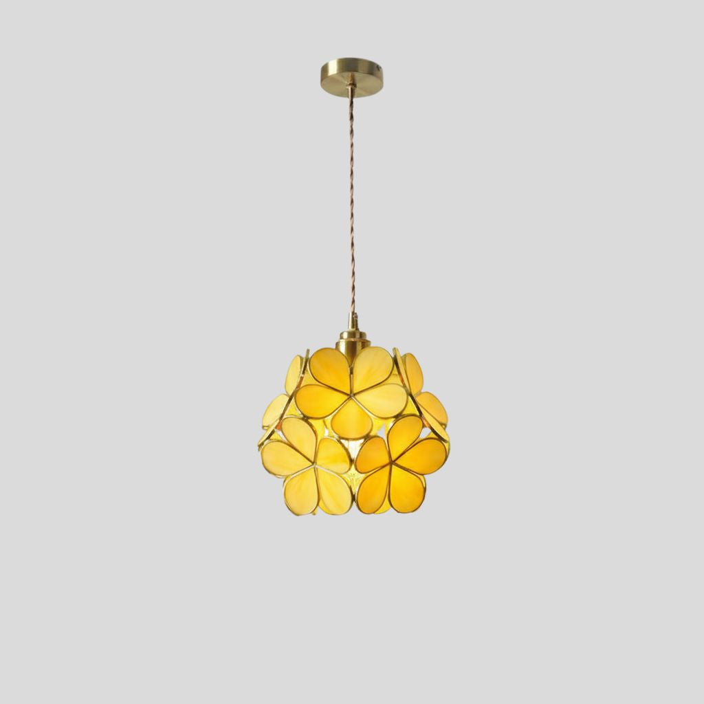 Stained Glass Pendant Light – Handcrafted Vintage Ceiling Fixture with Adjustable Chain for Dining Room, Kitchen, Restaurant | E26 Base