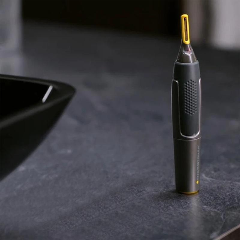 Precision Hair Trimmer with LED Light & Ultra-Thin Titanium Blades for Nose Ear Eyebrow Detailing