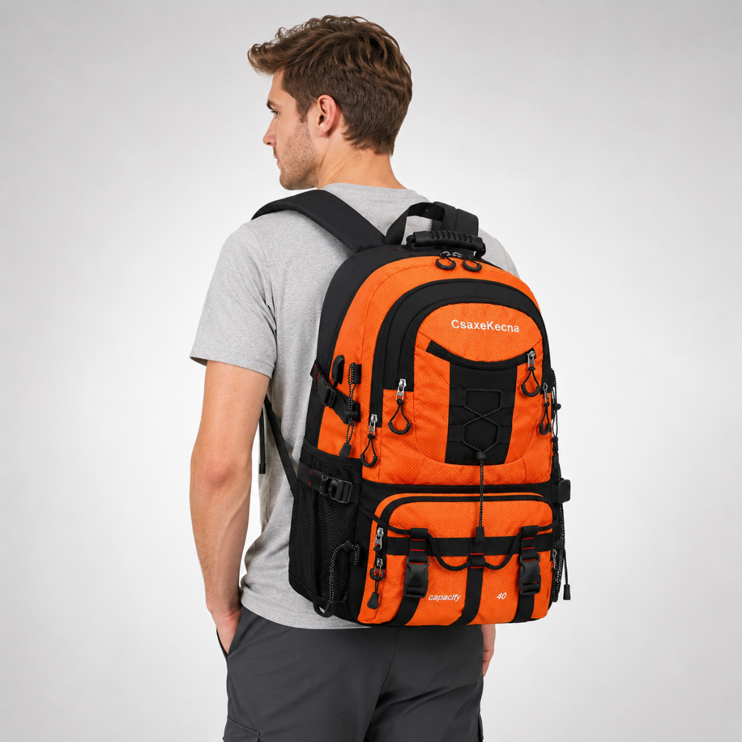 40L Hiking Backpack with USB Charging Port for Multi-Day Treks & Camping Trips – Water-Resistant Outdoor Daypack with Laptop Sleeve