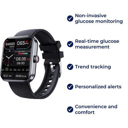 Non-Invasive Glucose Monitoring Smartwatch with Real-Time Tracking & Custom Health Alerts for Diabetics