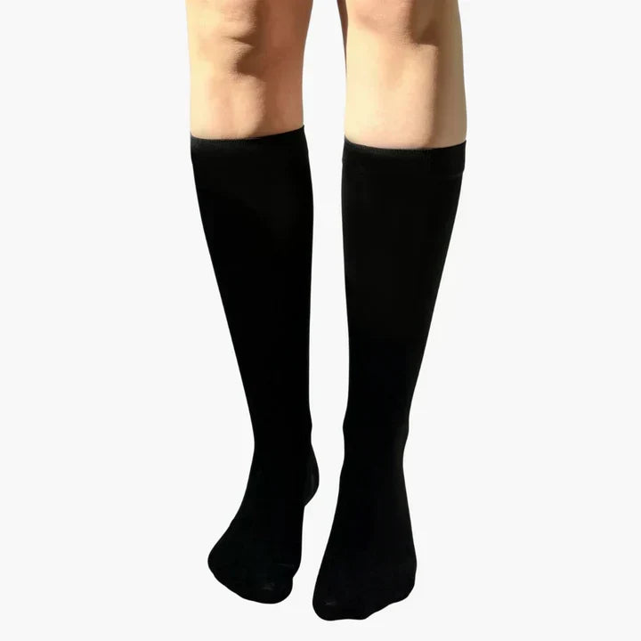 Graduated Compression Socks with Elastic Band for Swelling Relief & Circulation Support – Seamless Knee-High Design for Women & Men, Sizes