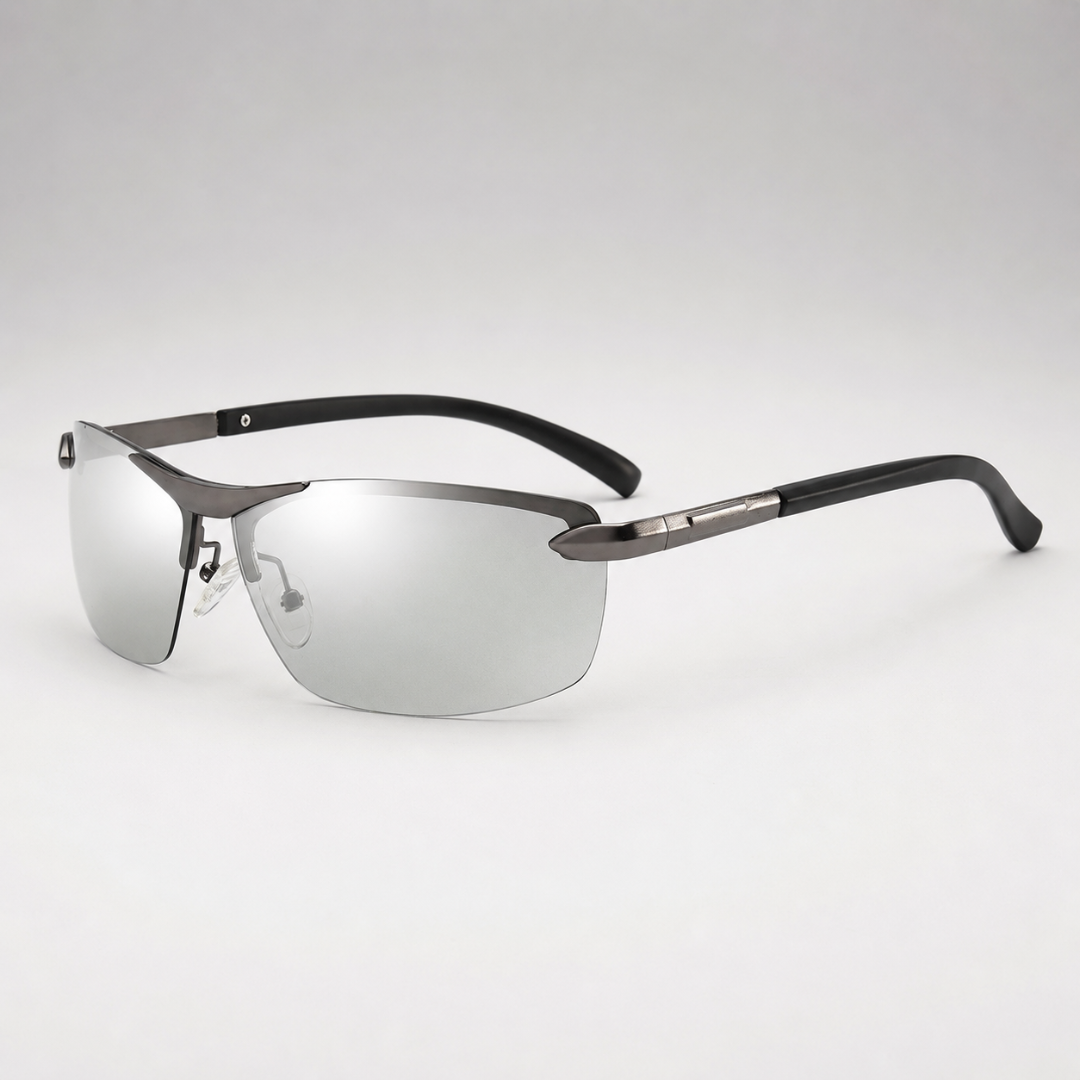 Lightweight Polarized Driving Sunglasses with UV400 Protection – Semi-Rimless Alloy Design for Men & Women