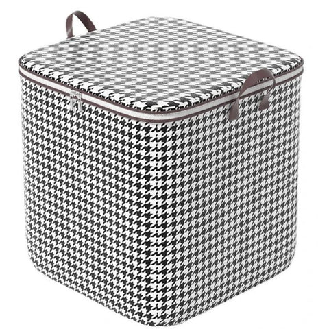 Haven Storage Box - Durable Houndstooth Collapsible Container