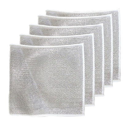 Nylon Mesh Dishcloth Set Safe for Nonstick Cookware Kitchen Cleaning Cloth Reusable Scouring Pad for Pots Pans Dishes Countertops