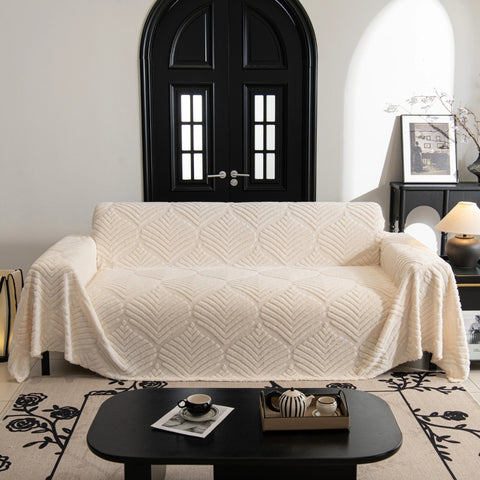 Haven Sofa Cover - Herringbone Fleece, Pet-Friendly Slipcover