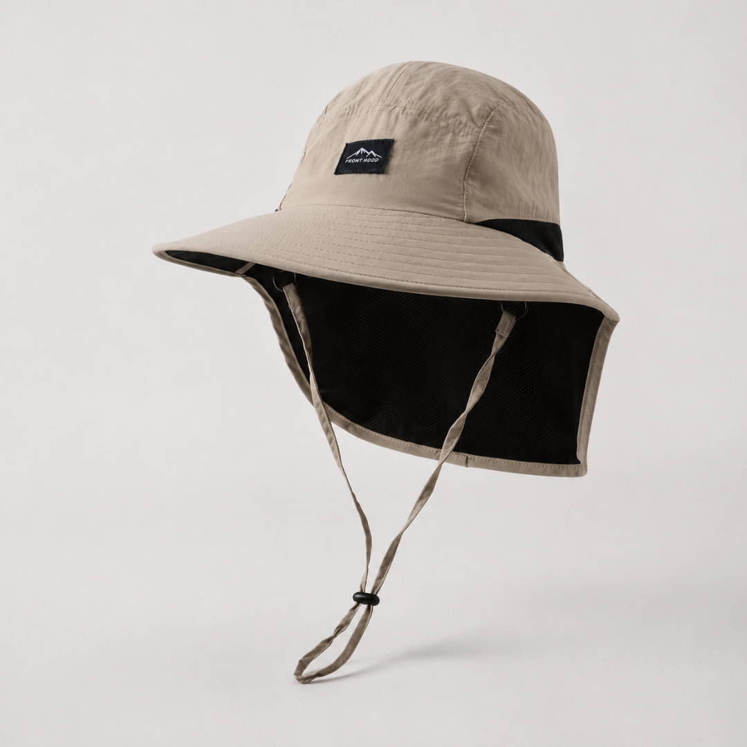 Chapeau de randonnée à large bord avec protège-nuque et protection solaire UPF 50+ pour le trail, la randonnée et les aventures estivales en plein air