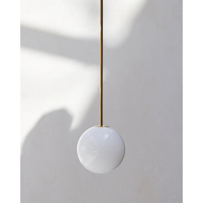 Frosted Globe Ceiling Light Brass Finish for Dining Room Bedroom Hallway Modern Suspended Fixture Soft Diffused Glow LED Compatible