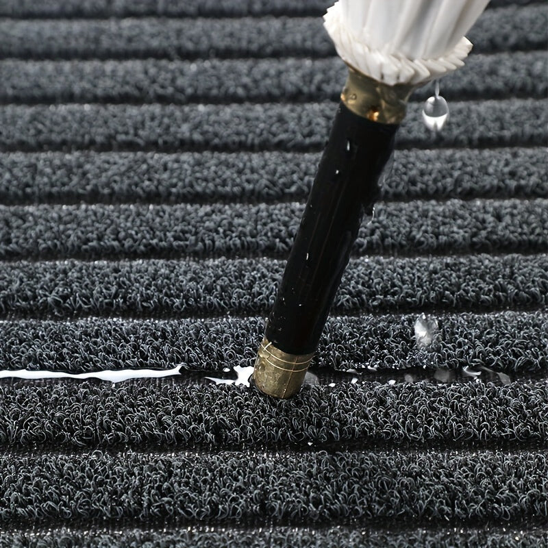 Heavy-Duty Entry Rug Polyester PVC Non-Slip All-Weather Scraper Mat for Front Door Back Porch Patio Mud Trap Runner for Home Apartment