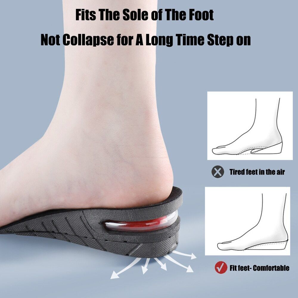 Semelles rehaussantes à hauteur réglable pour hommes – Inserts de chaussures amortissants avec design ventilé – Ajoutez de 2,5 à 9 cm